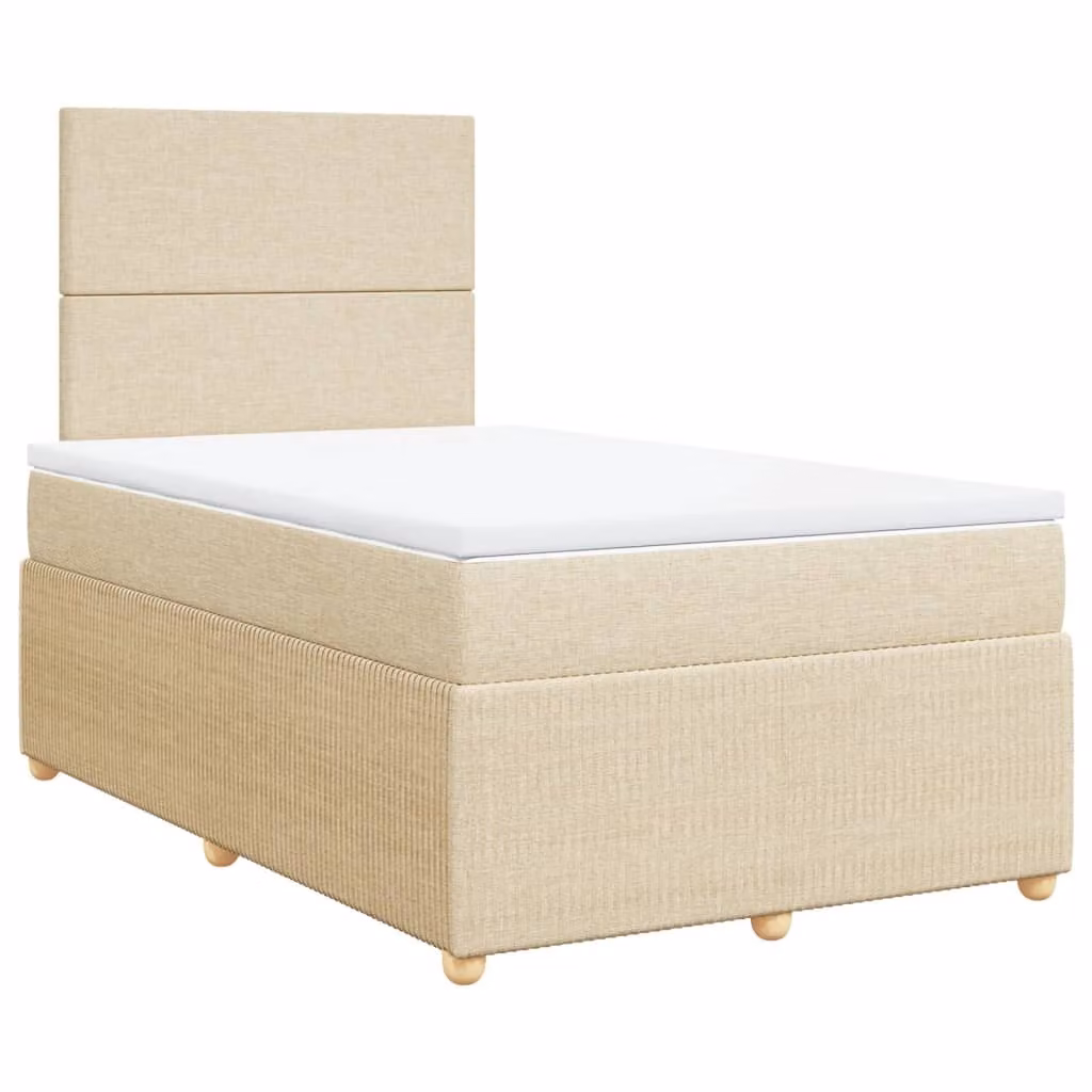 Giroletto a Molle con Materasso Crema 120x190 cm in Tessuto
