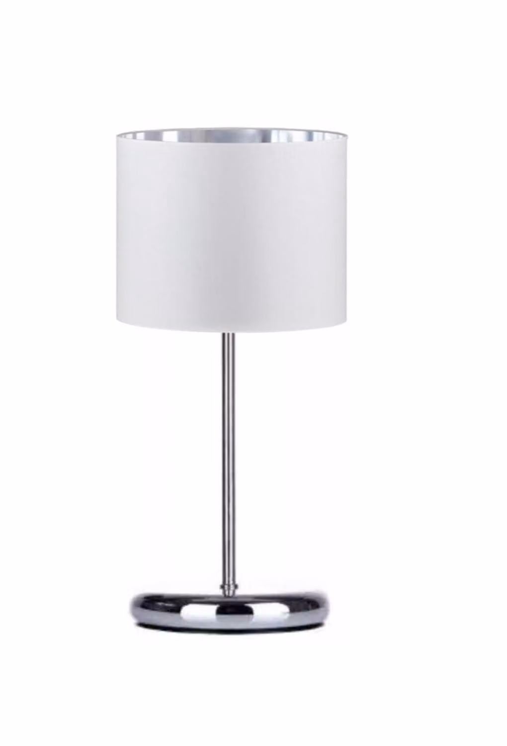 Lampada da tavolo bianco-argento lampada velour vintage moderna E27 lampada di design a 1 luce N230-GL1-W