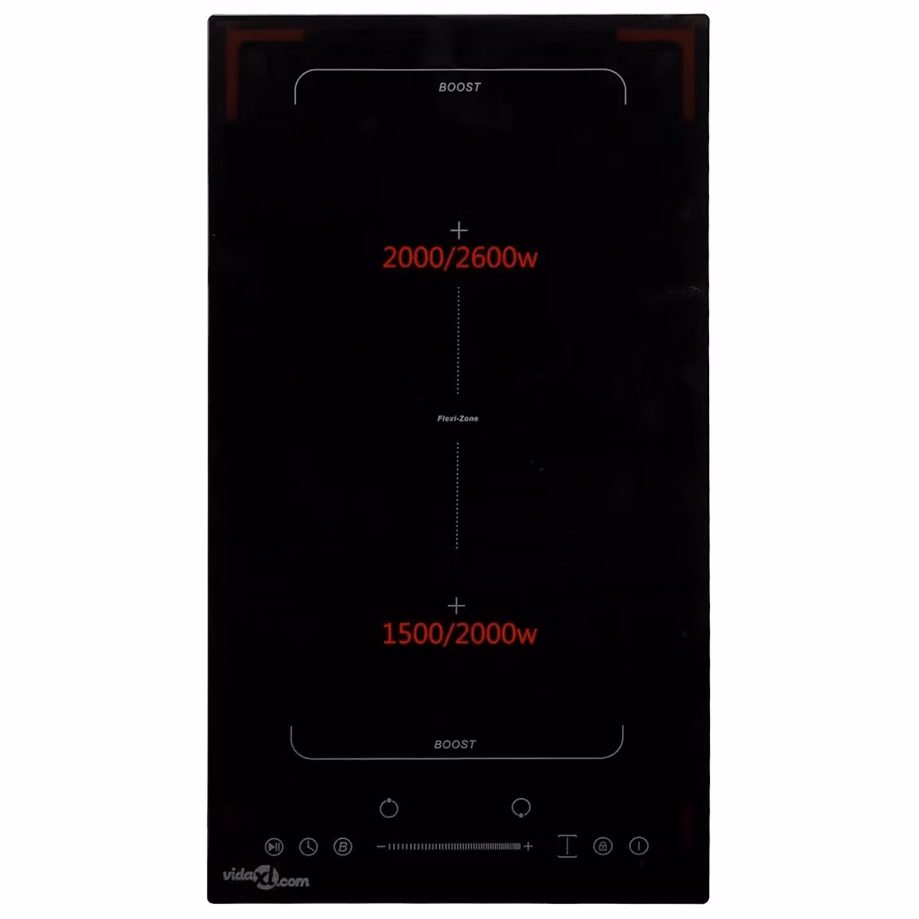 Piano Cottura a Induzione Outsunny da Incasso in Vetro Nero con 2 Zone di Cottura – 2