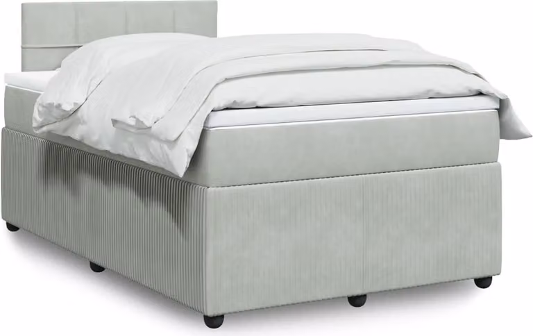 Maison Exclusive - Giroletto a Molle con Materasso Grigio Chiaro 120x190cm Velluto