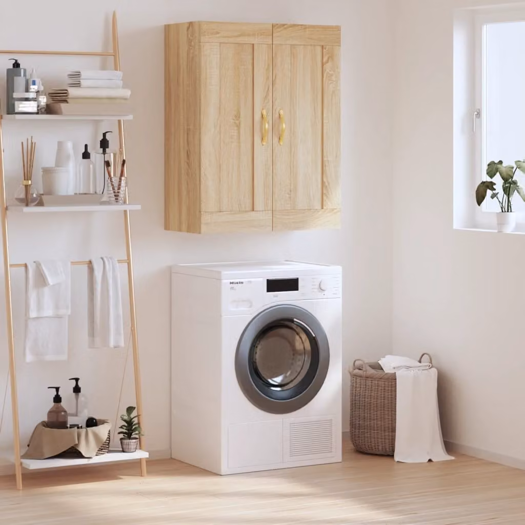 Mobile a parete vidaXL in legno Rovere Sonoma, L: 69,5 cm, P: 34 cm, H: 90 cm