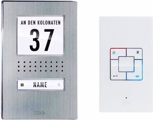 m-e modern-electronics ADV 1141 Vistadoor citofono cablato set completo acciaio inox, bianco (41165)