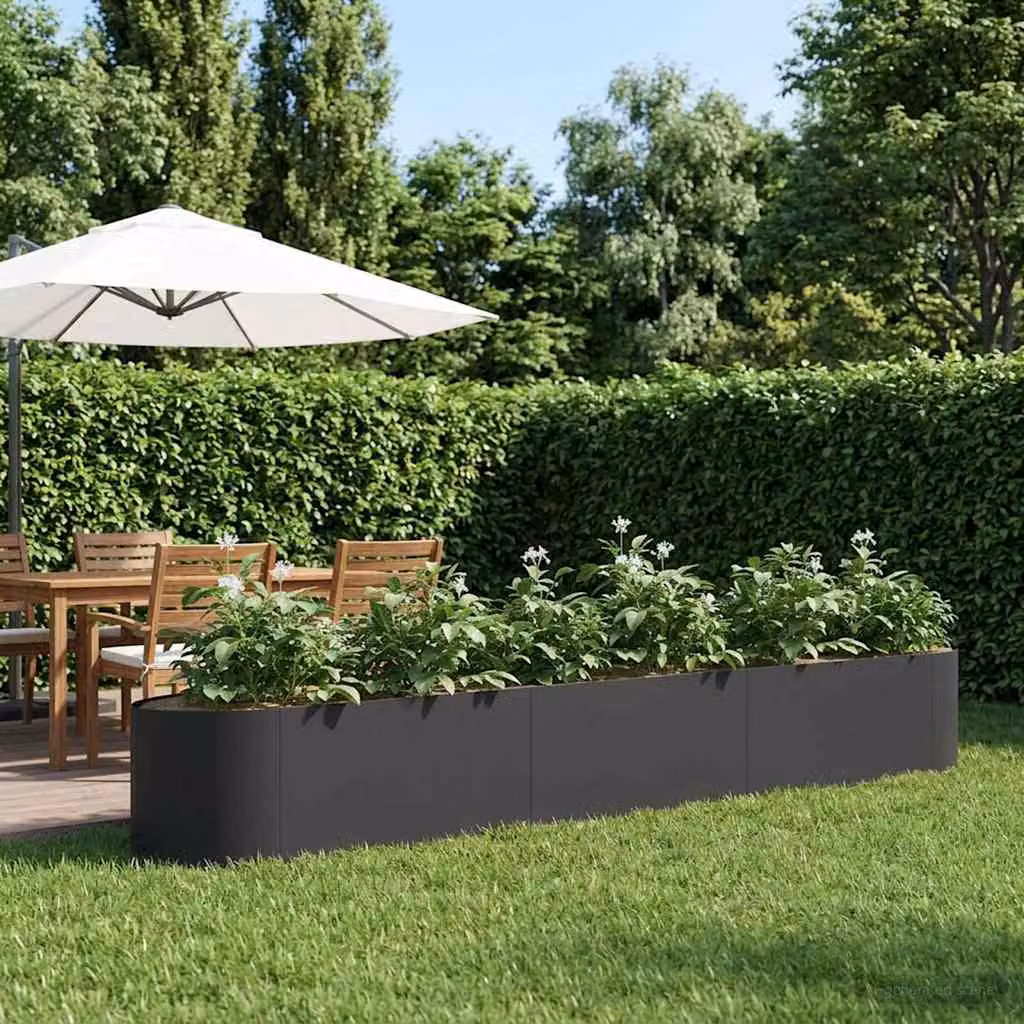 Letto rialzato da giardino vidaXL in acciaio Nero L: 300 cm, P: 40 cm, H: 40 cm
