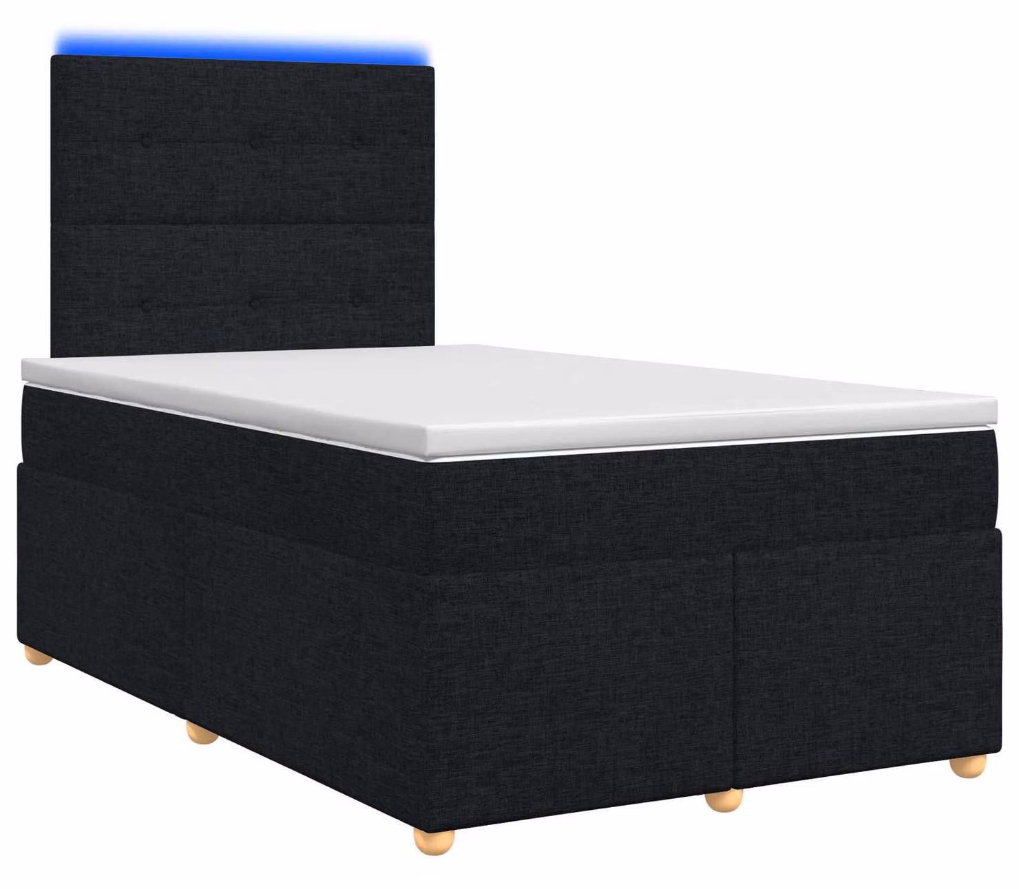 Letto a molle con materasso nero 120 x 200 cm in tessuto