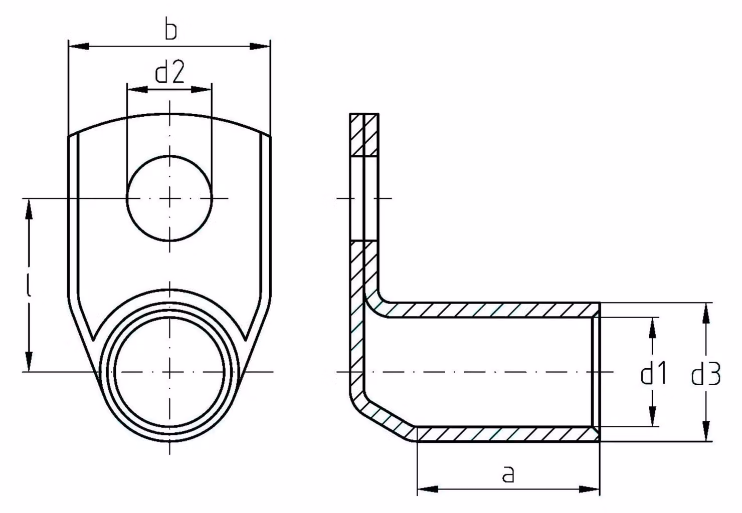 Intercable ICR1851290 Connettore angolare per cavo tubolare a 90°, 185 mm², M12 stagnato, serie R