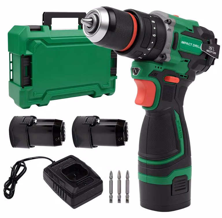 Trapano avvitatore a batteria 16,8 V, 50 Nm, set completo con 2 batterie da 2,0 Ah, avvitatore a batteria brushless