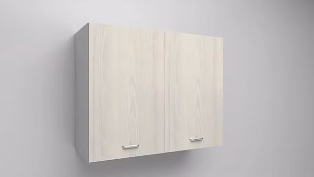 Pensile da cucina Calandrelli con 2 ante in larice bianco opaco H 90 x L 60 x P 33 cm