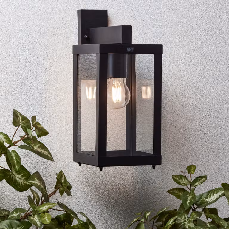 BRILLANTE applique da esterno Gaia | luce da esterno | metallo/vetro | nero | IP44 | 1x E27 max. 60 W