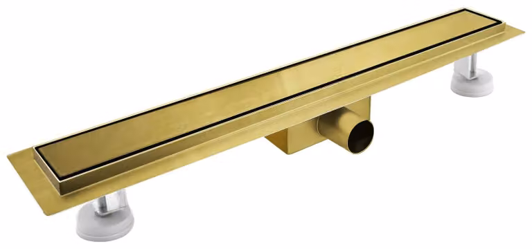 Scarico per doccia da 120 cm, colore oro, regolabile in altezza, extrapiatto, in acciaio inossidabile