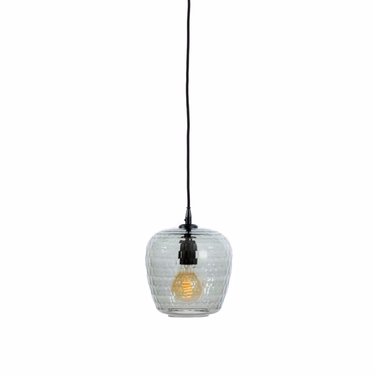 Plafoniera Lampada a sospensione DANITA di Light & Living Lampada Ø17x22 cm vetro fumé-nero