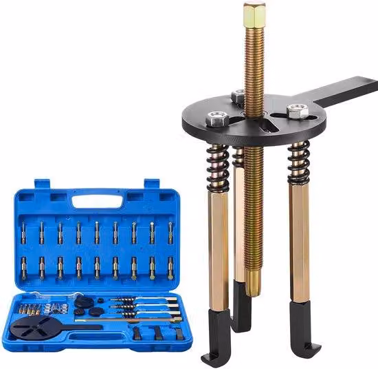Set di 36 pezzi per l'estrazione di cuscinetti, kit di utensili a 3 bracci per cuscinetti interni ed esterni, ideale per cuscinetti senza albero interno, strumento versatile per la rimozione, completo di custodia portatile