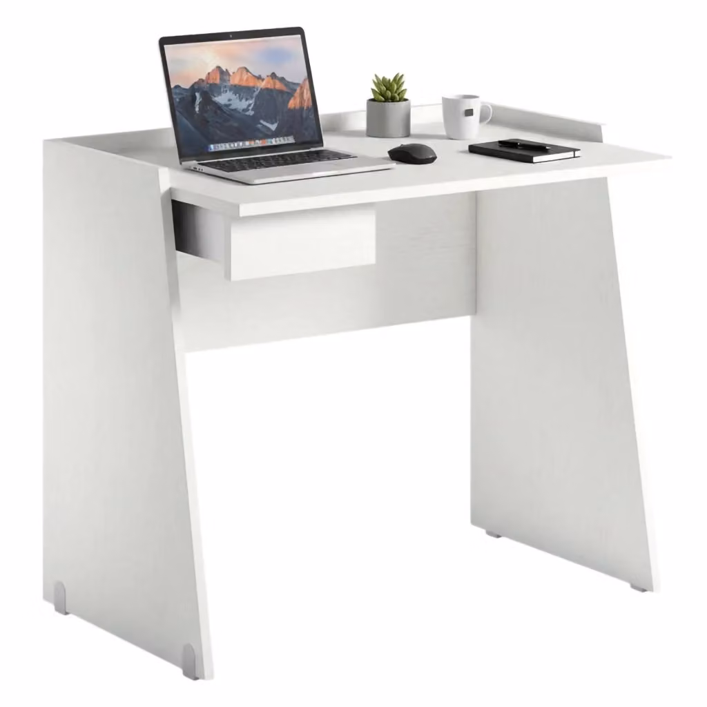 Scrivania moderna DMORA bianca per ufficio o studio L: 90 cm, P: 60 cm, H: 80 cm – 2