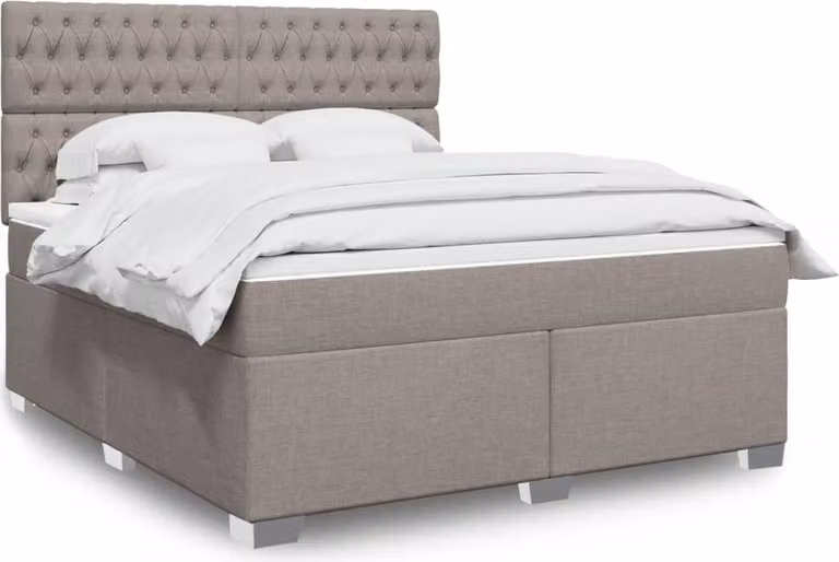Maison Exclusive - Letto boxspring con materasso Taupe 180x200 cm Tessuto