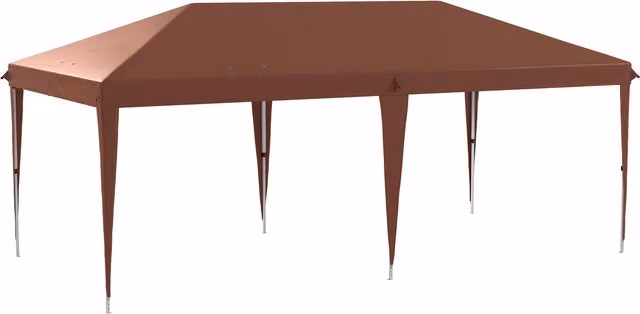 Gazebo Pieghevole Pop Up Outsunny da Esterno in Acciaio e Tessuto Oxford Marrone con Altezza Regolabile su 3 Livelli e Borsa da Trasporto per Giardino, Feste e Campeggio