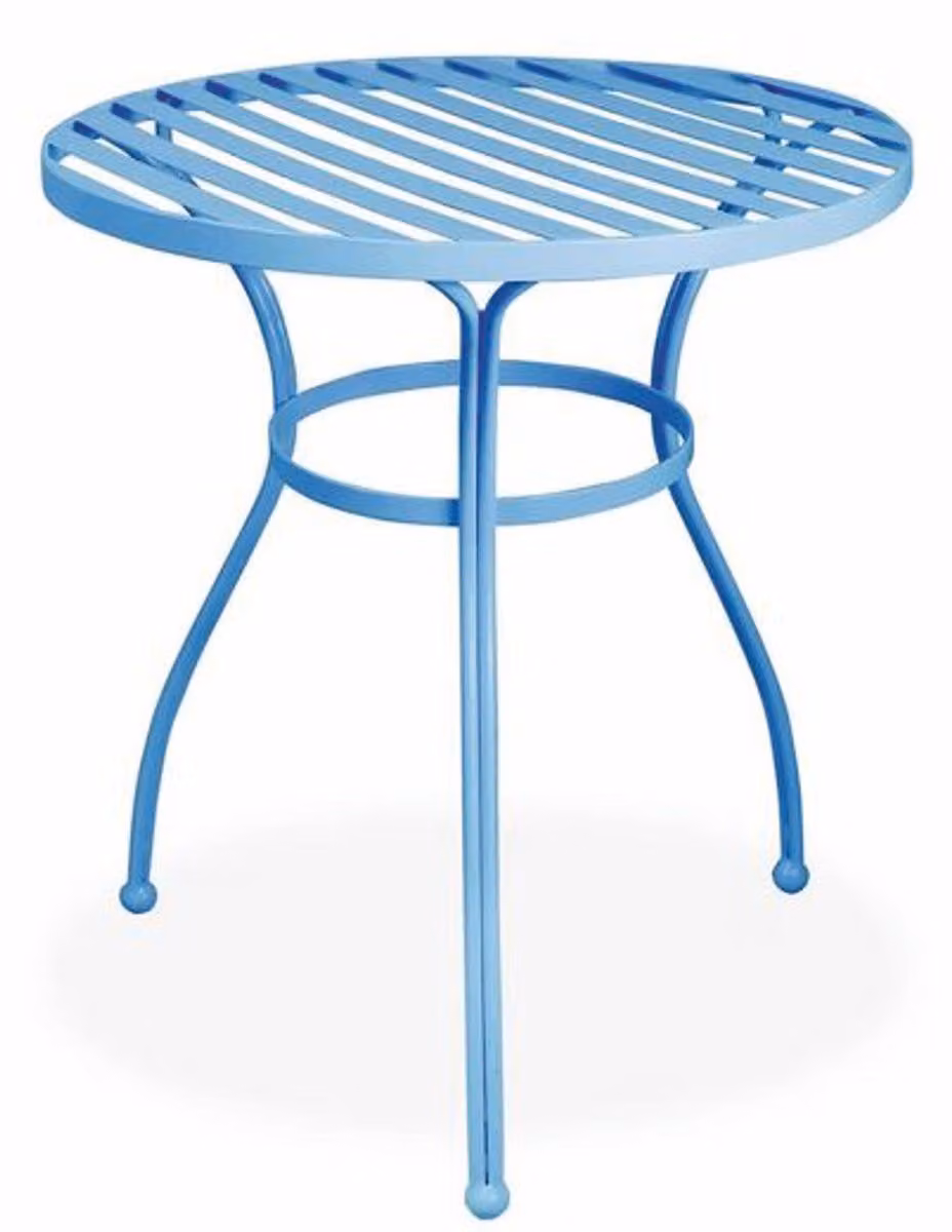 Casa Padrino Tavolo da giardino liberty azzurro Ø 60 x H. 65 cm - Mobili da giardino nostalgici