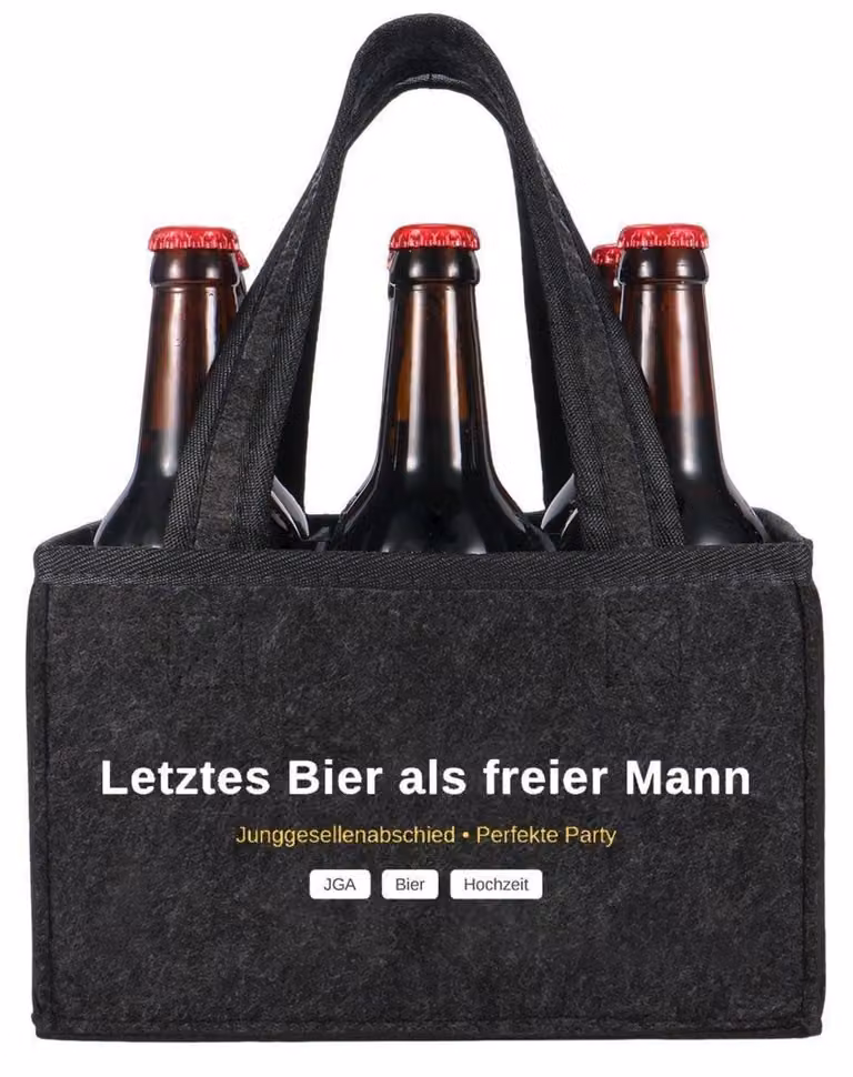 Borsa in feltro per addio al celibato, colore grigio scuro, dimensioni 24x15x15 cm, robusta e riutilizzabile
