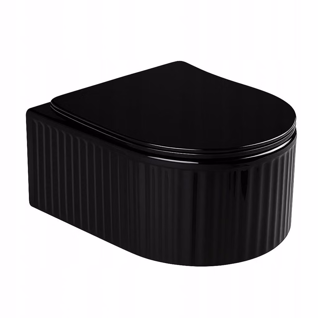 Elegante WC sospeso Sedile WC Vaso WC WC sospeso Nero