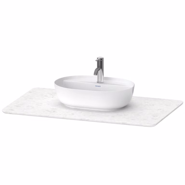 Console en pierre de quartz Duravit Luv LU9469, largeur 988mm, adaptée au meuble sous-lavabo LU9564, LU9569, LU946901717, LU946901717