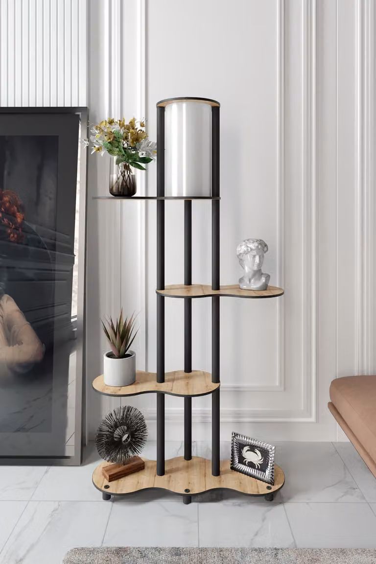 Opviq, moderna lampada da terra in carta craft e MDF, noce, altezza 150 cm | 1 x E27, max. 40 W, IP20 | Design elegante per gli ambienti abitativi, raffinata e funzionale.