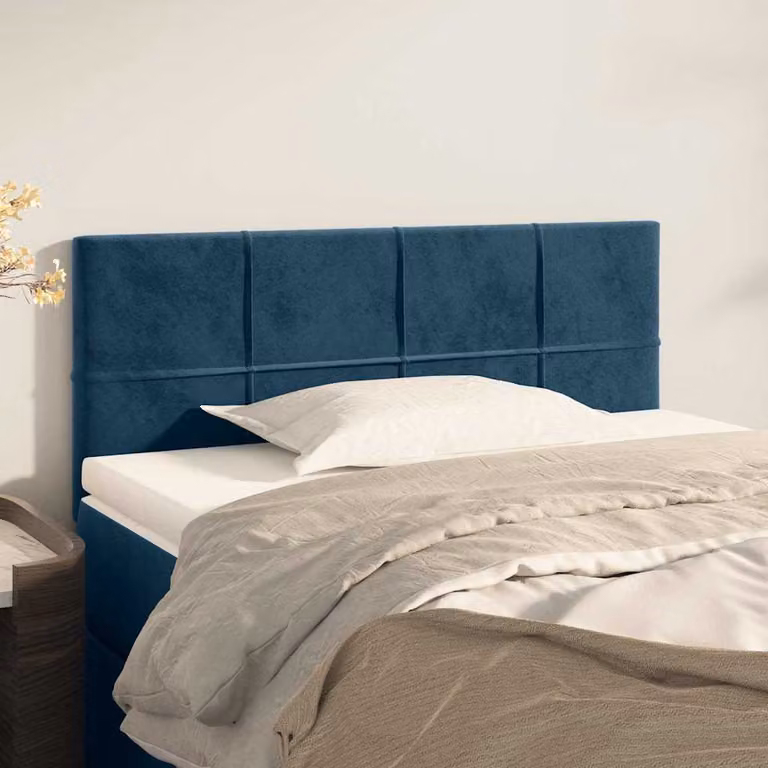 Testiera per letto vidaXL in velluto blu scuro, L: 100 cm, P: 5 cm, H: 78-88 cm