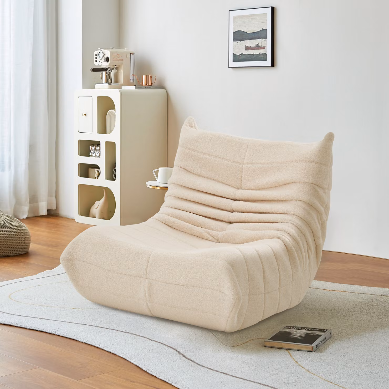 Poltrona singola da divano, Poltrona Lazy Sofa, Beige