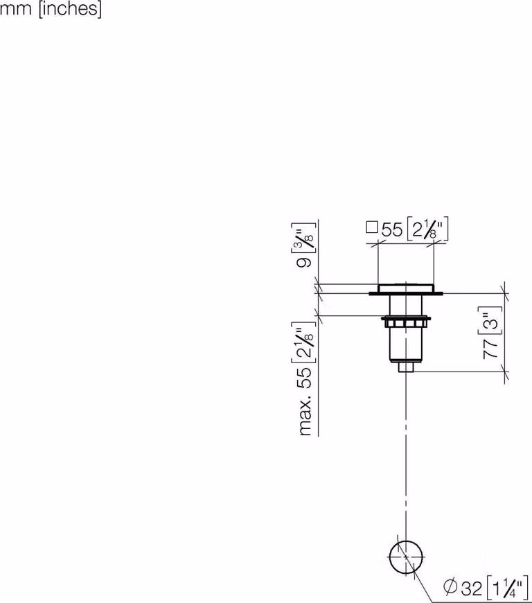 Bouton de commande Dornbracht Air Switch, rosace carrée, 10714970-06, 10714970-06