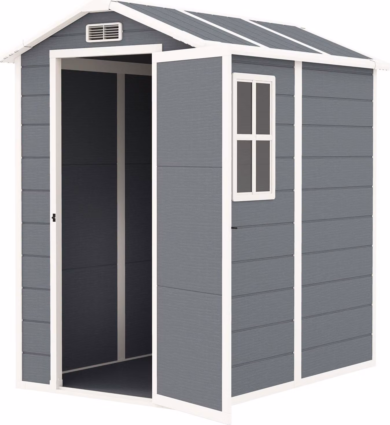 Casetta per attrezzi 2,1 m², casetta da giardino impermeabile con tetto a falda obliqua, 131x186x198/172 cm, casetta per attrezzi con porta chiudibile a chiave, garage per biciclette con finestra, mobiletto da giardino in alluminio, per cortile, giardino