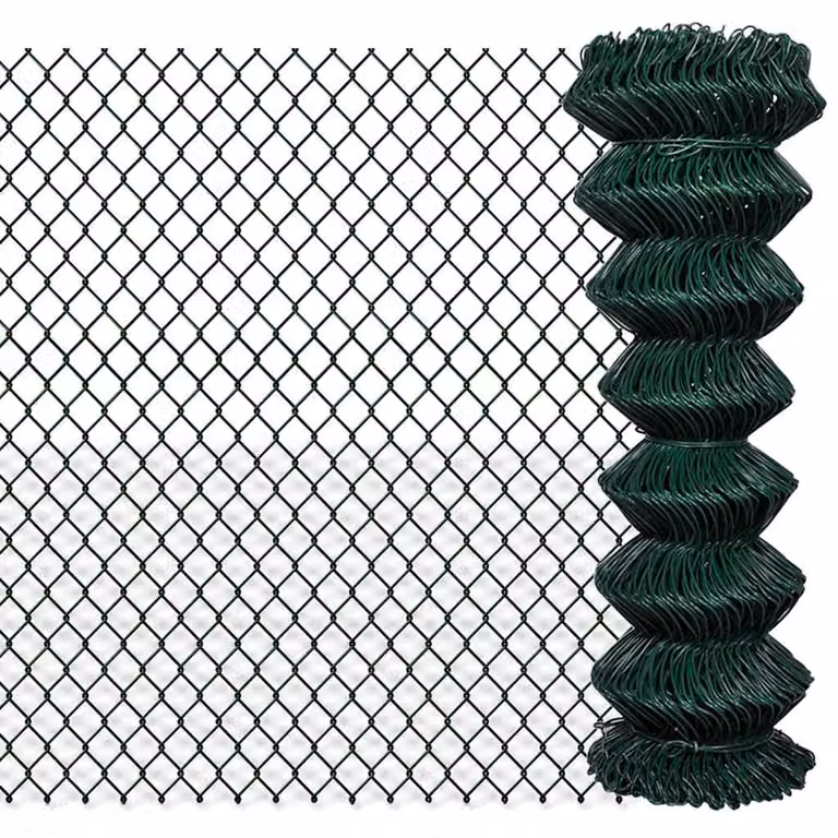 Recinzione a rete in acciaio rivestita in PVC vidaXL, Verde, L: 125 cm, H: 60 cm