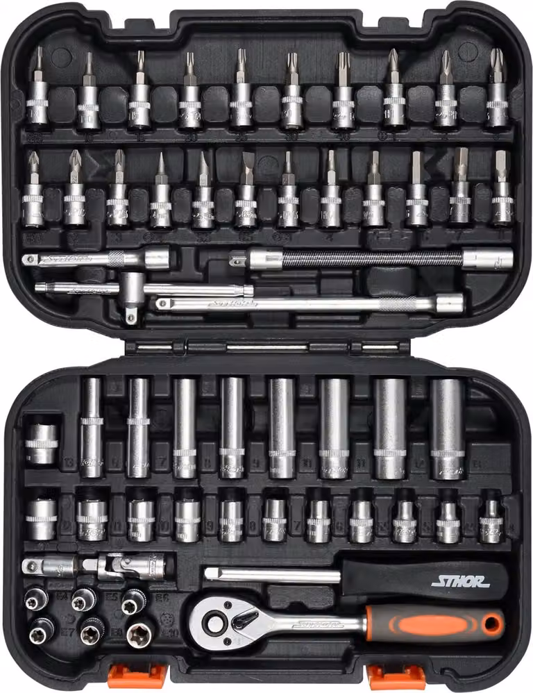set di utensili da 56 pezzi, set di bussole 1/4; 3,5 - 14 mm, set di cricchetto