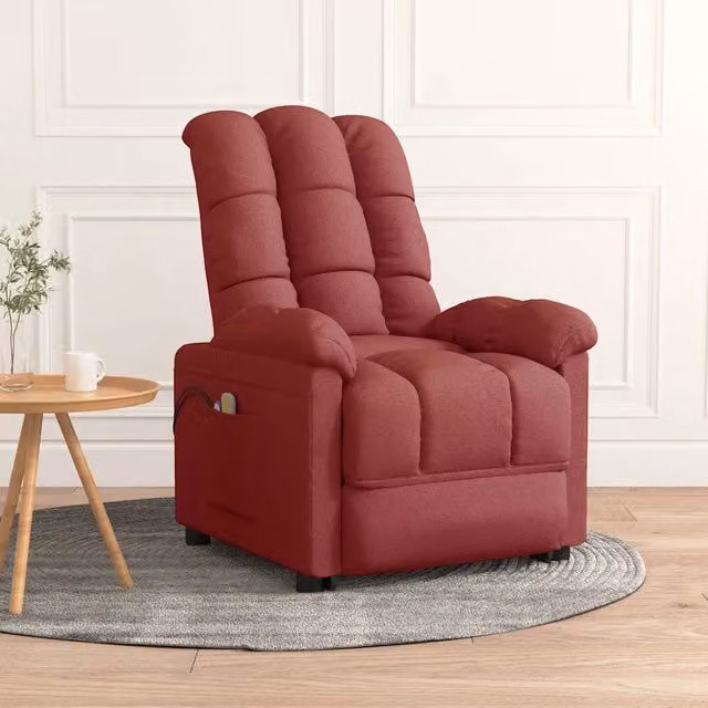 Divano Sedia-Poltrona Massaggiante Elettrica Rosso Vino in Tessuto 832024