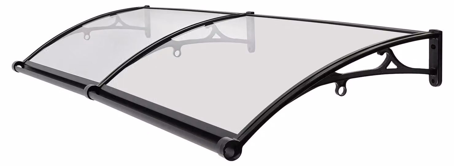 Tenda da esterno in alluminio - Tenda per ingresso - 200 x 60 cm - Trasparente - Resistente alla pioggia e alla neve