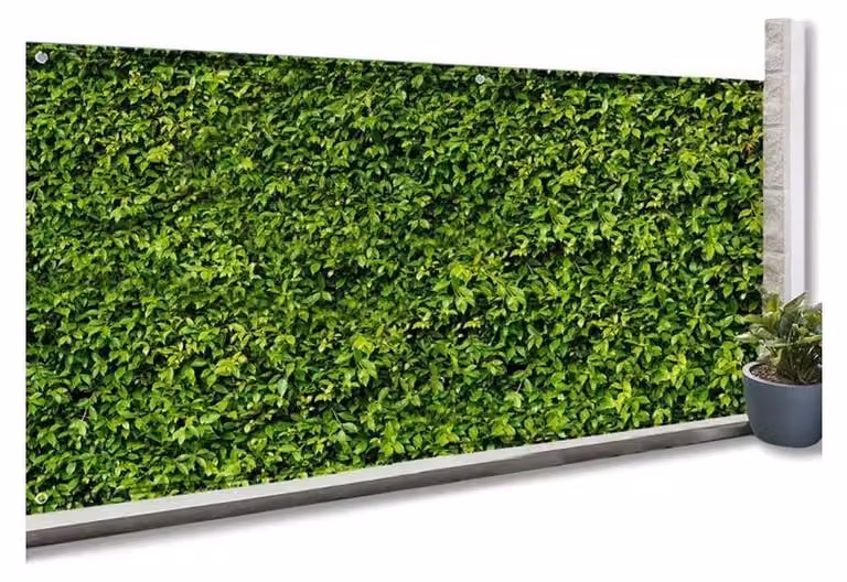 Elzusha - Tenda per balcone con motivo a foglie - 1,8 x 10 metri - 160 g/m²