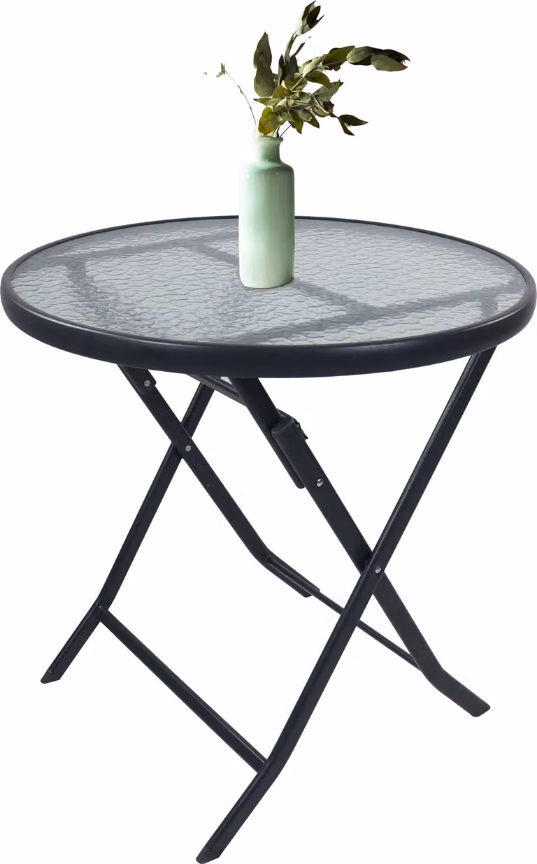 Tavolo da giardino pieghevole | Balcone rotondo | Dimensioni ca. H. 70 x W. 70 x D. 70 cm | Tavolo pieghevole | Balcone Mobili da giardino – Sonlas 70 cm Ø