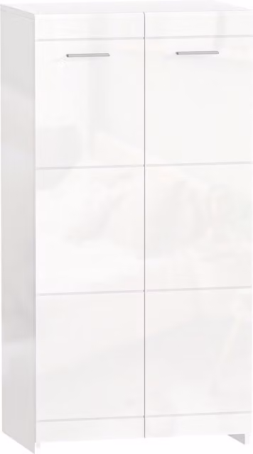 HOMCOM Scarpiera lucida, mobile porta-scarpe con ripiani regolabili per ingresso, corridoio, spazio per 10 paia, Bianco   Aosom Italy