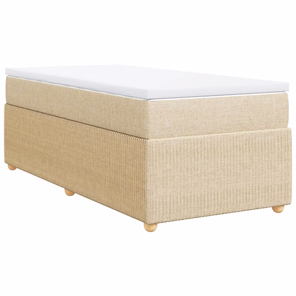 Giroletto a Molle con Materasso Crema 100x200 cm in Tessuto