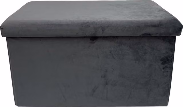Cassapanca pieghevole in velluto grigio L: 71 cm, P: 40 cm, H: 40 cm