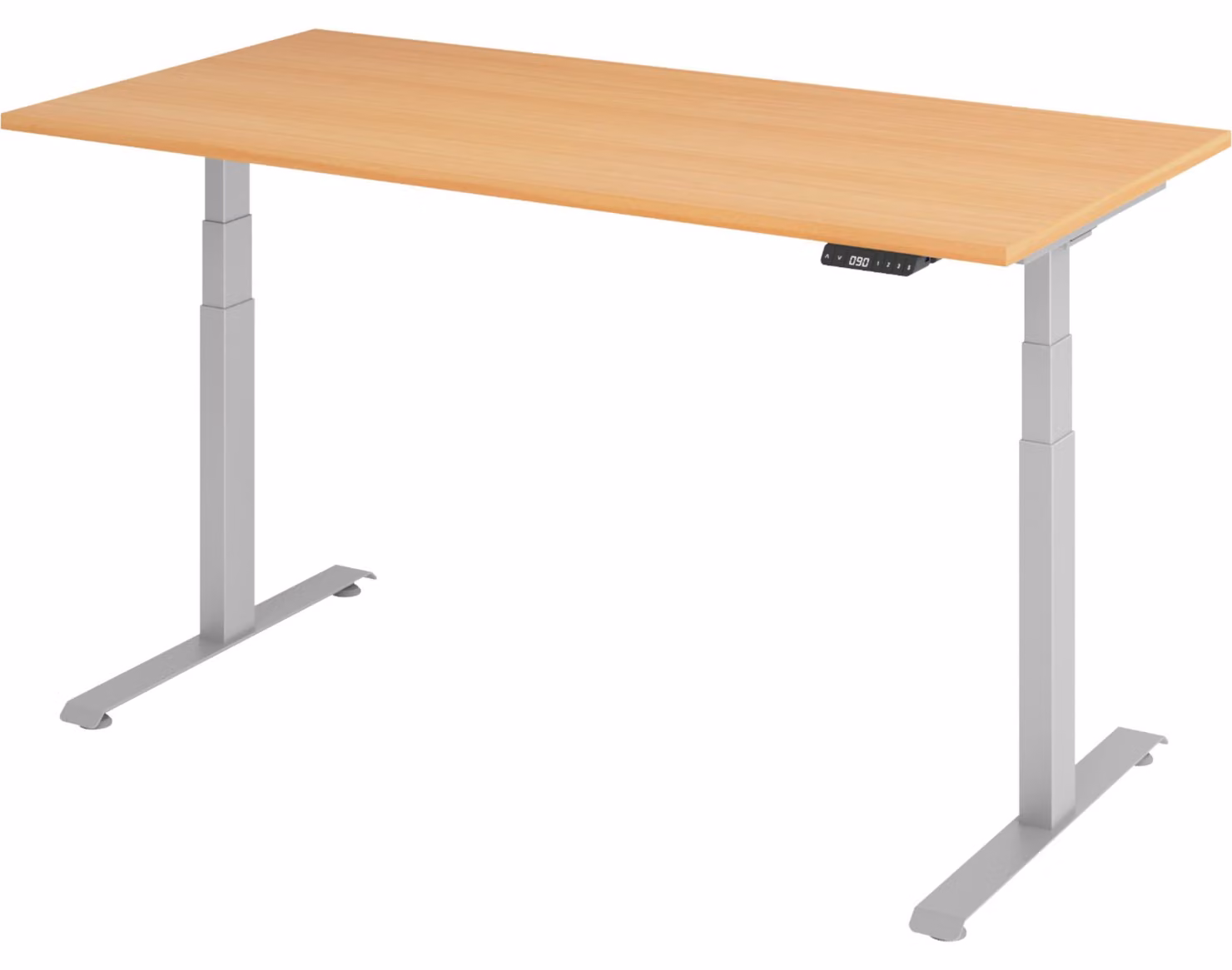Scrivania elettrica Lite di bümö - Struttura: argento, finitura: faggio, dimensioni: 160 x 80 cm