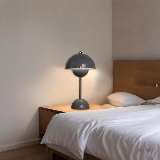Lampada da tavolo dimmerabile – Grigio – Interruttore a sfioramento – Lampada da tavolo ricaricabile – Lampada da tavolo a batteria – Lampada da ufficio – Lampada da comodino – Lampada da lettura – 30 cm
