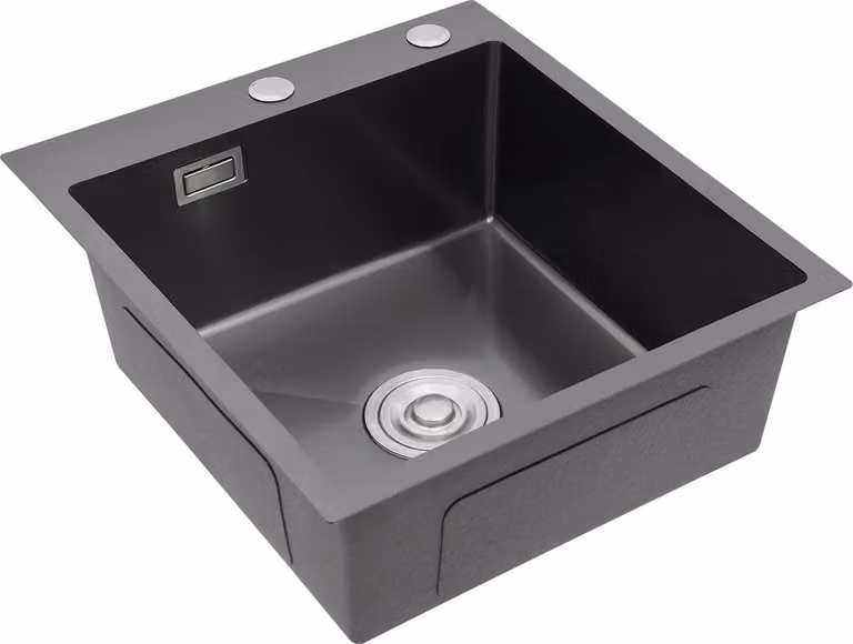Lavello da cucina, acciaio inossidabile resistente, possibilità di installazione versatili, nero