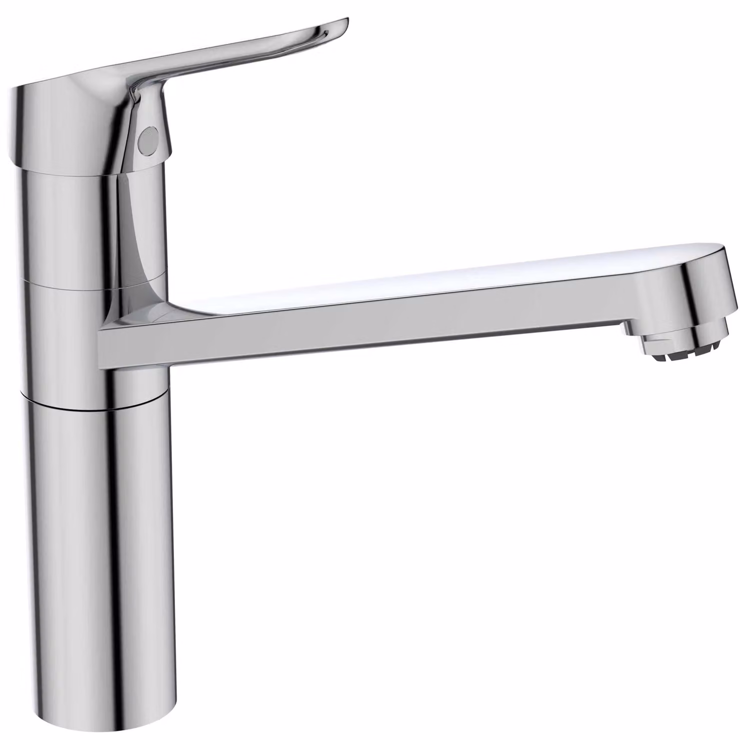 Rubinetto da cucina a bassa pressione, con sistema BlueStart, girevole a 360°, finitura cromata