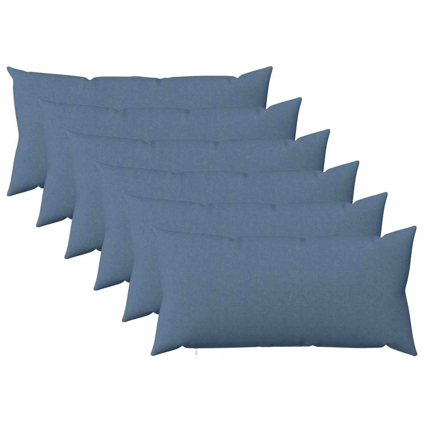 Set di 6 cuscini vidaXL HEERLEN blu jeans in tessuto con fodera lavabile