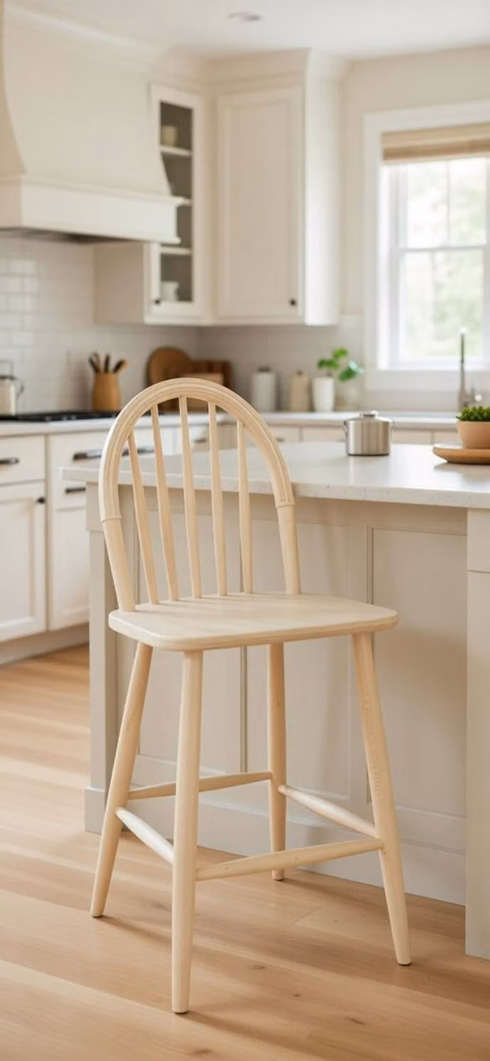 Sgabello in legno con seduta quadrata, dal design moderno
