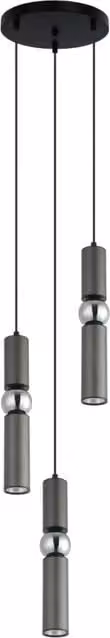 Lampada a sospensione Isidora nera cromata 3xGU10 25W