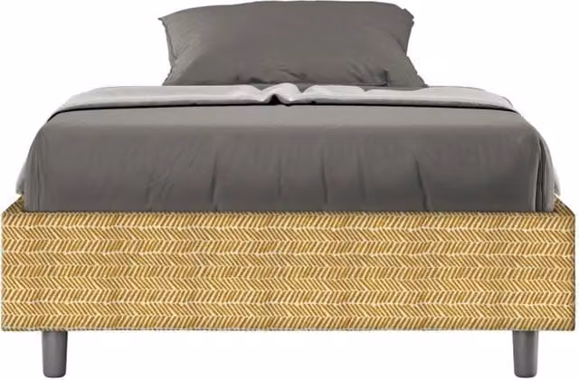 Letto 1 Piazza e Mezzo Sommier 120x190 cm con Rete Azelia Aragona 3 Giallo