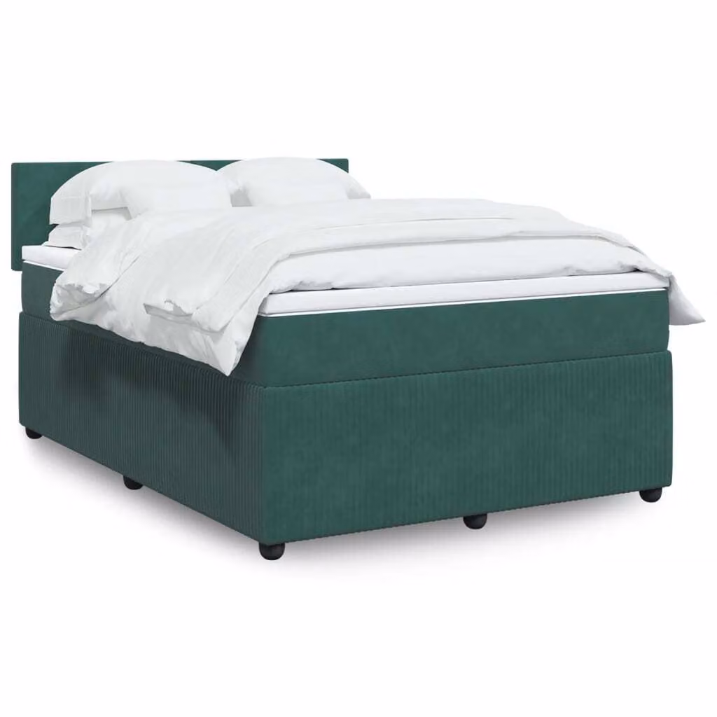 Maison Exclusive - Giroletto a Molle con Materasso Verde Scuro 140x190 cm Velluto