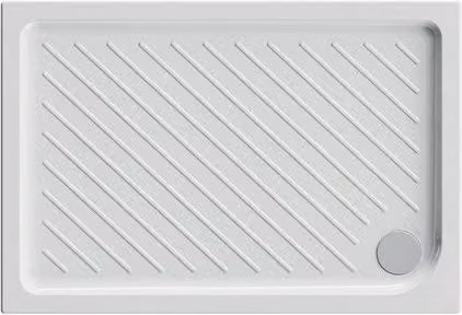 Piatto doccia rettangolare in ceramica DOLOMITE Bianco Lucido con antiscivolo L: 120 cm, P: 70 cm, H: 7 cm