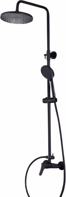 Colonna Doccia Bagnoclic Nero Opaco con Miscelatore Meccanico, Supporto Regolabile, Doccetta Multigetto e Soffione Ø225 mm