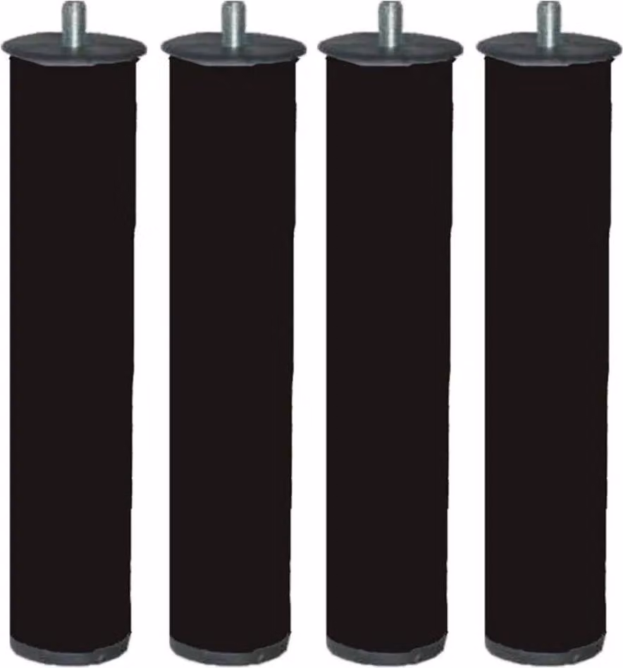 Set di 4 piedini per canape pt26 ø50x275mm senza rullo, nero 96406 micel