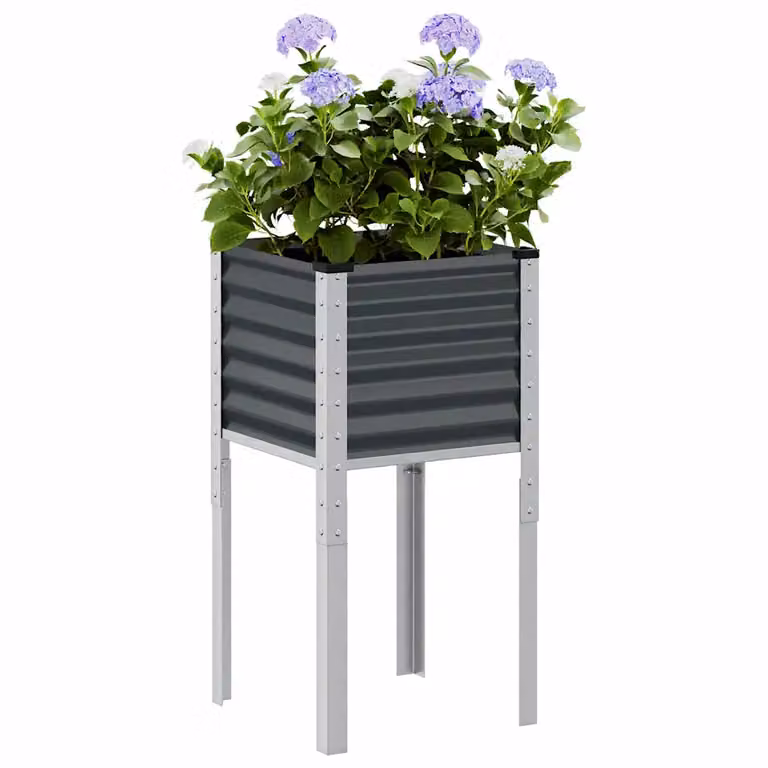 Fioriera da giardino vidaXL in acciaio antracite L/P/H: 45 x 45 x 88 cm