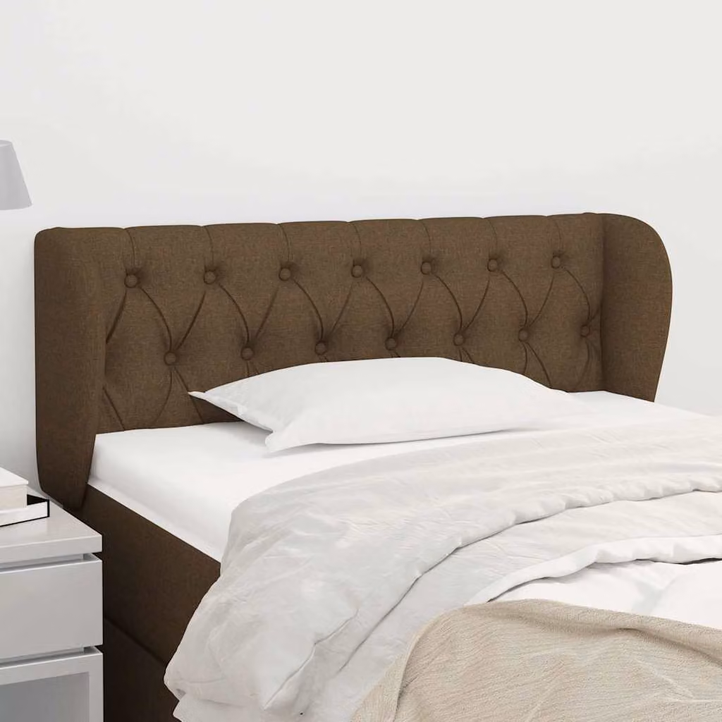 Testiera ad orecchio vidaXL in tessuto marrone scuro L: 103 cm, P: 23 cm, H: 78-88 cm